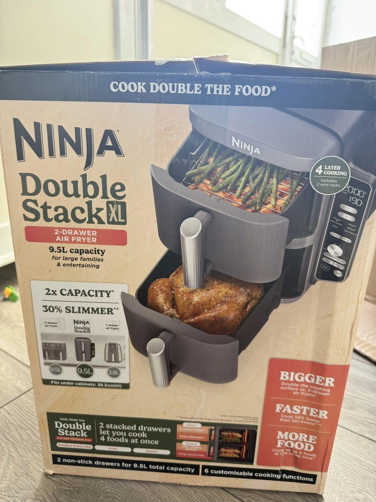Ninja Double Stack XL [SL400UKCP] Dual Basket Air Fryer 9.5L - RRP £269
Opens in a new window or tab