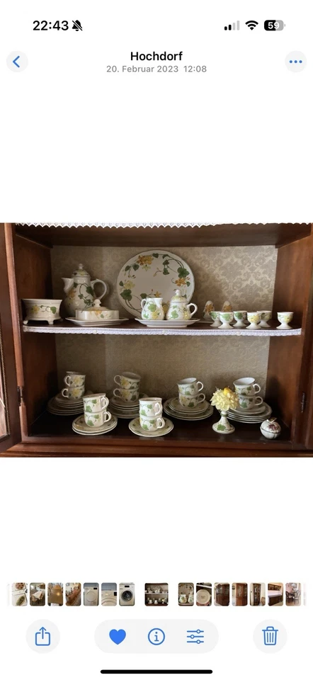 Villeroy & Boch Geranium Kaffeeservice und Zubehör 53 Teile