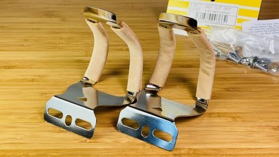 MKS Japan Half Clip Deep Leather Chrome Steel Toe Clips | eBay