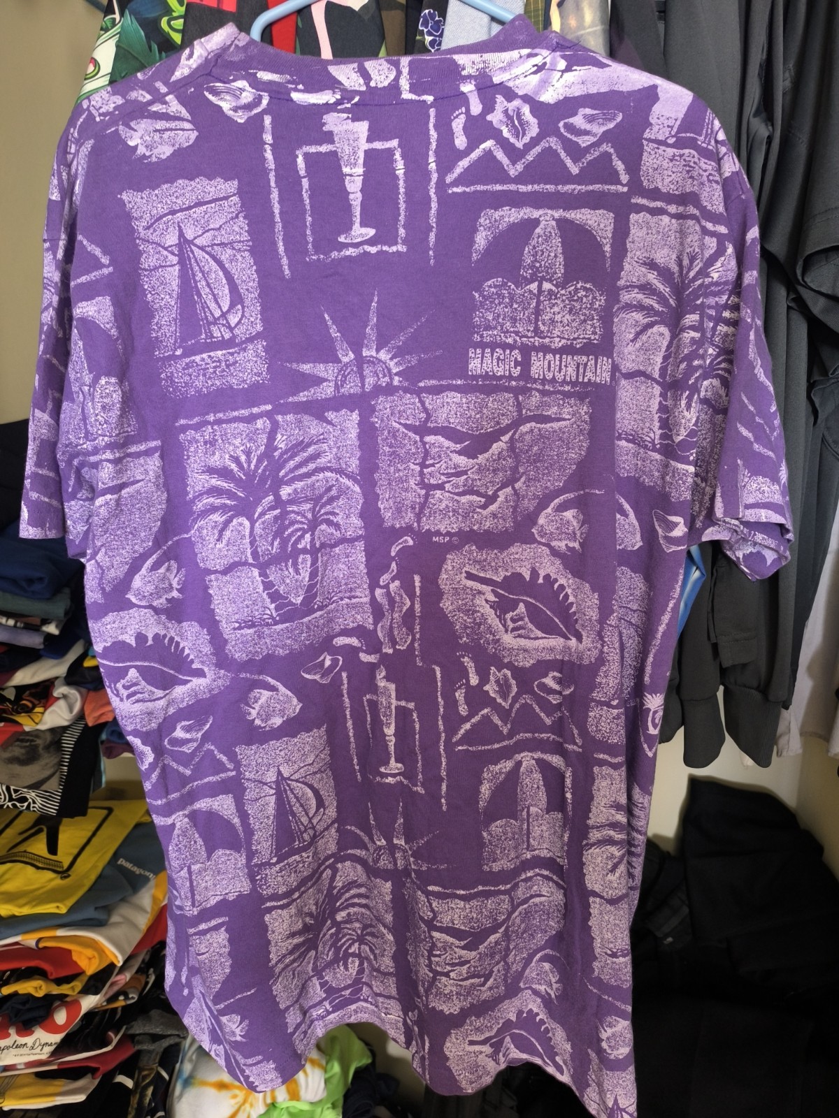 Vintage magic mountain purple pattern tropical al… - image 3