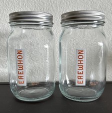 Set of 2 EREWHON Glass 32oz Jar branded SO CAL ORGANIC