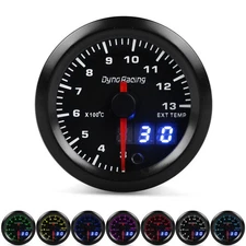 2" 52mm Digital&Pointer 7 Color LED Car Gas Temp Gauge EGT Meter Sensor 1/8NPT