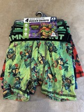 Nickelodeon TMNT Boys Boxer Briefs 4 Pack XS Multicolor Polyester Print