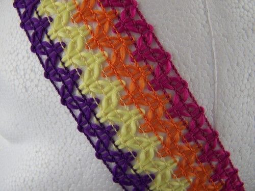 Green Multi 2 pack crochet headband soft Stretch kids girls childrens no metal - Picture 5 of 5