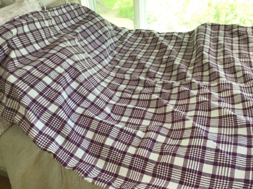 Antique Vintage French Kelsch Linen Duvet Cover Rare Purple Plaid - Picture 4 of 10