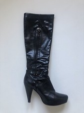 Bottes Gianmarco Lorenzi En Daim Noir - Pointure 36,5/37,5, Talon Très Haut, Occasion Authentique