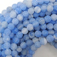 Natural 6/8/10mm Blue Fire Dragon Veins Agate Round Gems Loose Beads 15'' Strand