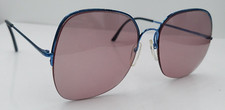 Vintage Logo Paris Blue Oval Half-Rim Metal Sunglasses France FRAMES ONLY