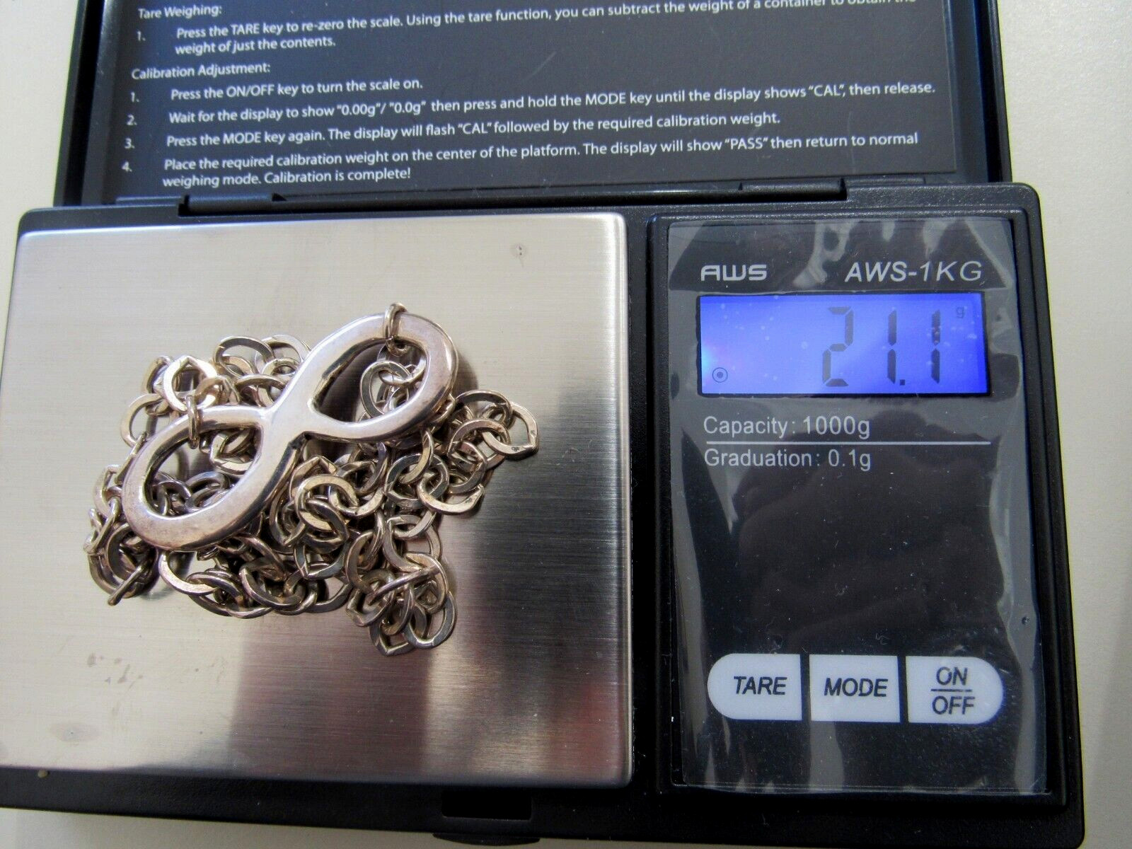 Vintage Signed Sterling 925 Solid Infinity Symbol… - image 5