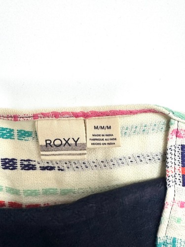 Roxy Dress Women's Medium Embroidered Halter Maxi Multicolor Cotton Navy Multi - Picture 4 of 6