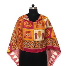 Indian Cotton Kantha Fashion Scarf Reversible Bohemian Handmade Neckerchief Aj