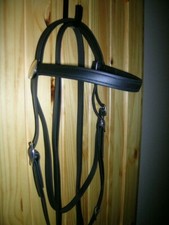 AMISH MADE BLACK BETA BIOTHANE DRAFT RIDING BRIDLE, WITH 8' SPLIT REINS INCLUDED