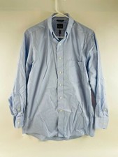 Chaps Shirt Men's Size 15/32-33 Blue No Iron Classic Fit Button Down Long Sleeve