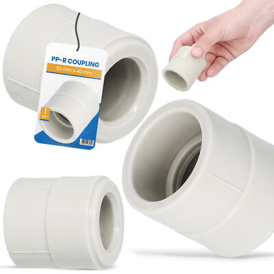 PP-R Kupplung 50x40 mm Schweißen Verbinder Fitting Rohr Reduzierung Polypropylen