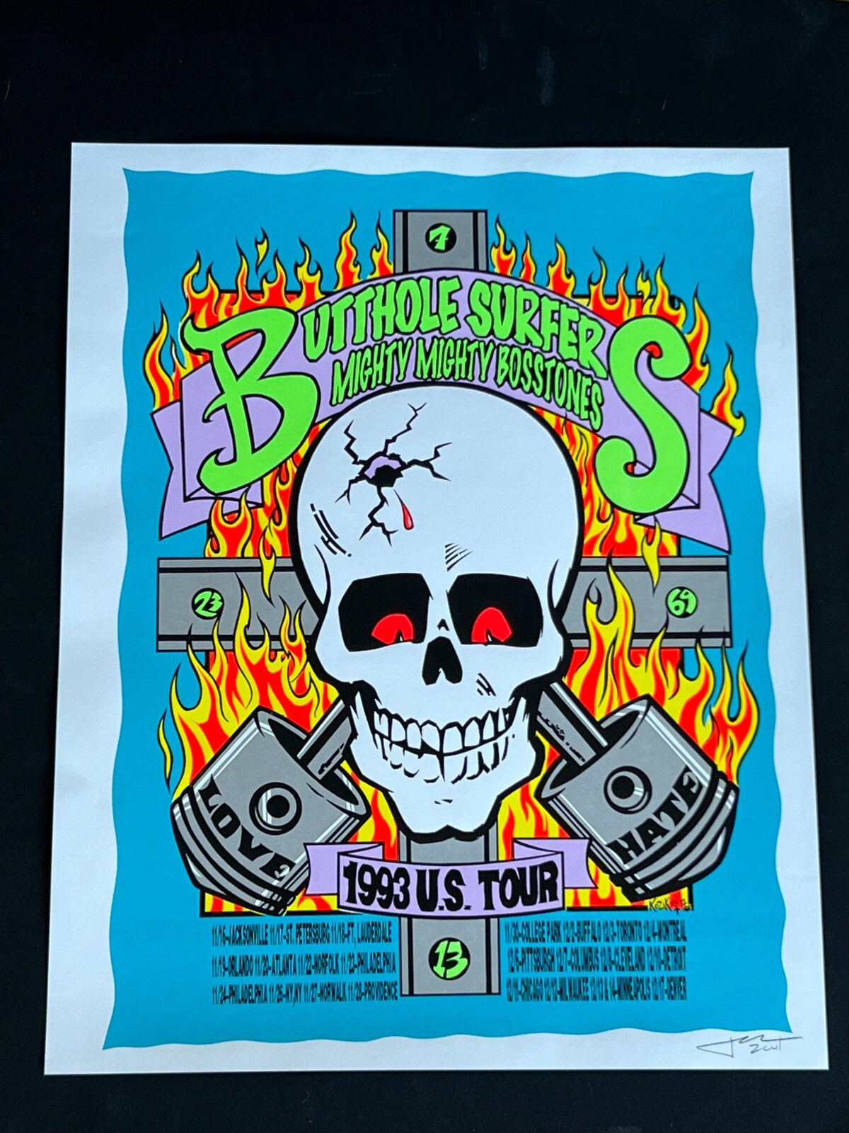 KOZIK ヴィンテージ バットホールサーファーズ サイン入りポスター