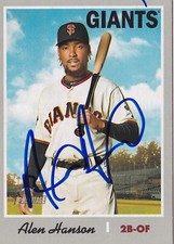 ALEN HANSON SIGNED AUTO'D 2019 TOPPS HERITAGE CARD 135 SAN FRANCISCO GIANTS