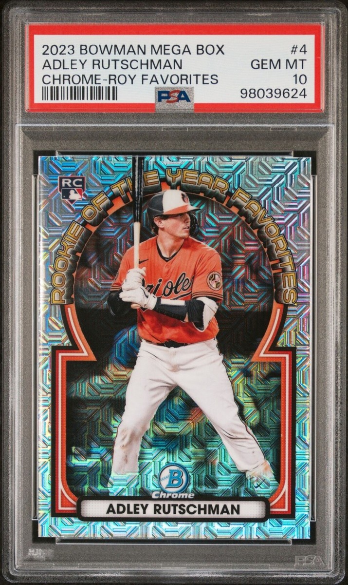 2023 Bowman Mega Box 4 Adley Rutschman RC Chrome ROY Favorites PSA 