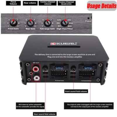 KUERL RMS 4*60W/6*60W K-DSP4/6 Car Amplifier Class AB 4-Channel Amp