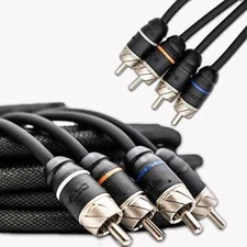 ELITE AUDIO 17' 4 CHANNEL PREMIUM 100% OFC COPPER CAR STEREO RCA CABLE WIRE NEW