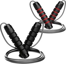 Adjustable Jump Rope for Fitness,Exercise for Men Women and Kids Workout [2Pack]