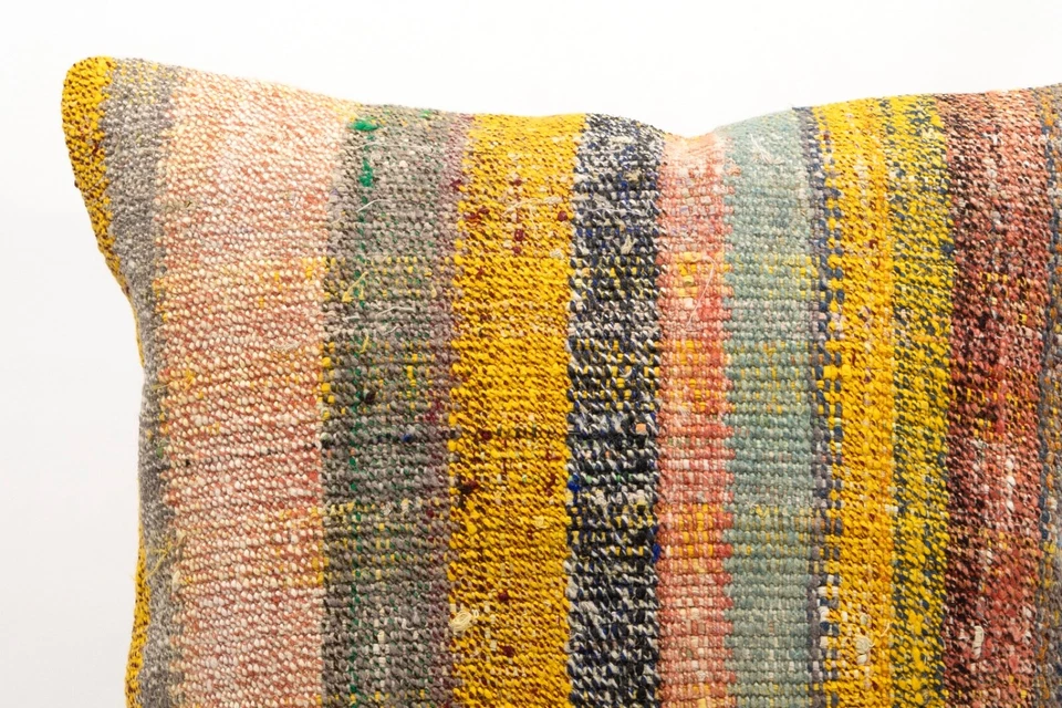 Kilim 枕套,20x20 英寸,装饰沙发垫,手工波西米亚枕头 — 第 2/4 张图片