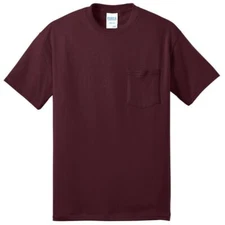 Port & Company PC55P Mens 50/50 5.5 oz T-Shirt with Pocket S-6XL Plain Tee