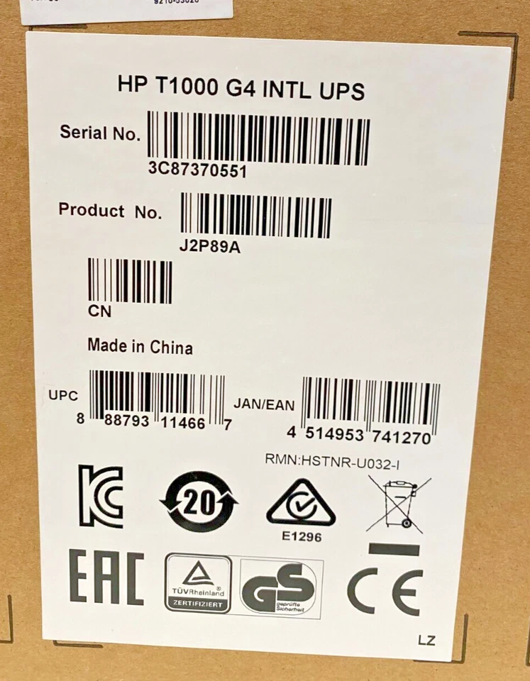 HP T1000 G4 INTL UPS 670-Watts 1000VA Tower Single Phase J2P89A (OFFERS WELCOME) - Image 2 of 3