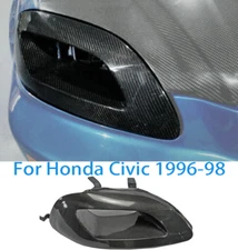 For Honda Civic 1996-98 Carbon Fiber One-Eyed Outer Front Head Light Lamp Cover