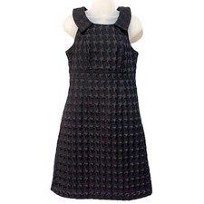 Merona Black Houndstooth Sleeveless Dress Women’s Size 6 Textured