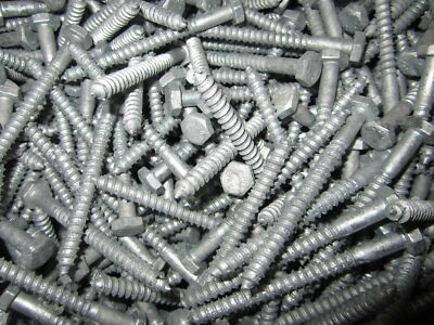 100-Pack 1/4" X 3-1/2" Hex Head Lag Bolts - Hot Galvanized Steel Wood Screws, Grade 2 12 thumbnail image