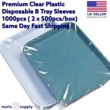 1000pcs Dental Tray Sleeves Ritter B 10.5  x 14  Clear Plastic 2x500pcs/Bx