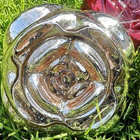 Xxl RosenblüTe Glaskugel Rosenkugel Glas Rosa Gartenkugel Rose Bauernsilber