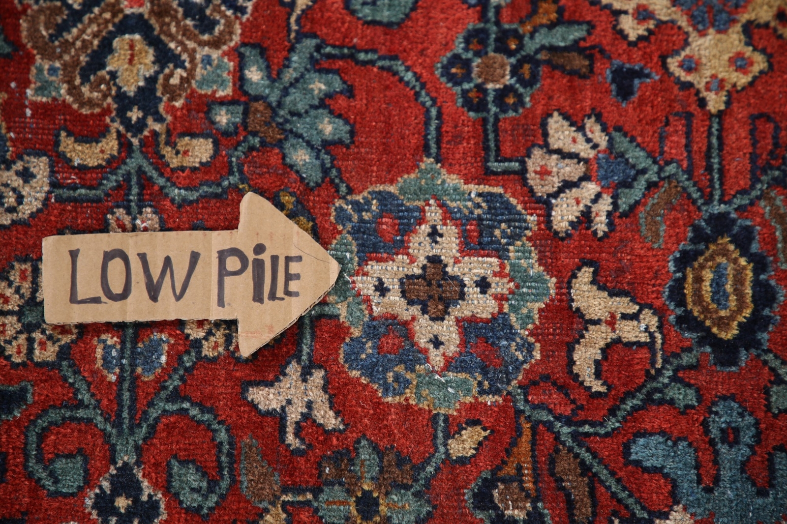 Floral Red Mahal Antique Rug 8'x11' Vegetable Dye Handmade Living Room