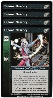Fatuus Mastery x4 Kindred Most Wanted V:TES VTES Vampire CCG