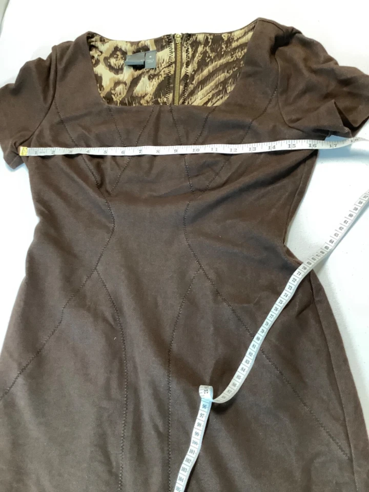 Muse Brown Short Sleeve Body Con Dress size 4 - Image 3 of 4