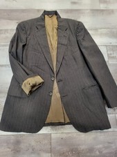 42R Men's Vintage Chaps Ralph Lauren Striped Brown Men's Blazer Wool Sport Coat