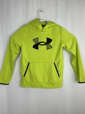 Under Armour Youth Large Pullover Hoodie Neon Green Big Logo