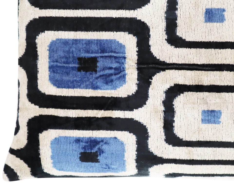 Canvello Luxury Geometric Blue Black Pillow for Couch | 16 x 24 in (40 x 60 cm) - Image 4 of 4