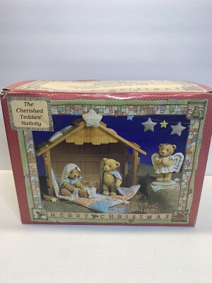まある様　Cherished Teddies 4 Set Cherished Teddies Retired 4 Piece Nativity Set 1993 Enesco