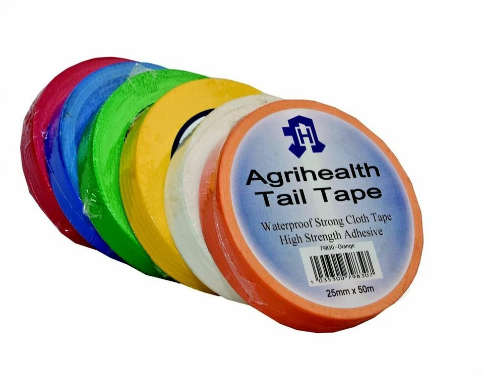 Cattle Tail Tape 25mm x 50m Identification Tape For Cattle Livestock 7 Colours