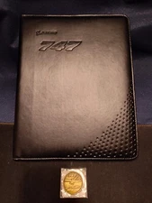Boeing 747 Aviation Folder/Padfolio with Boeing 757 Commemorative Medal 