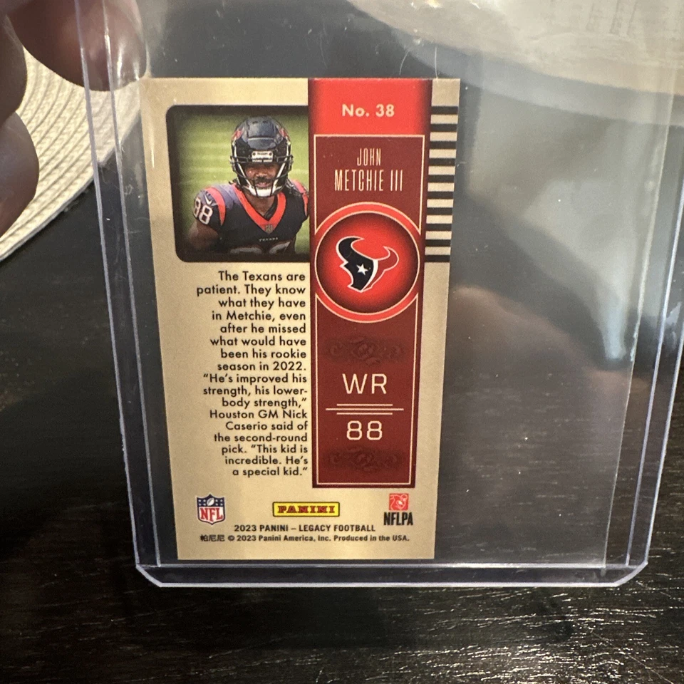 2023 Legacy John Metchie III #38 MINI Parallel Houston Texans Clean Mini 🏈 - Image 2 of 4