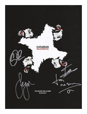 KASABIAN GANZE GRUPPE HANDSIGNIERT SIGNED A4 POSTER FOTODRUCK