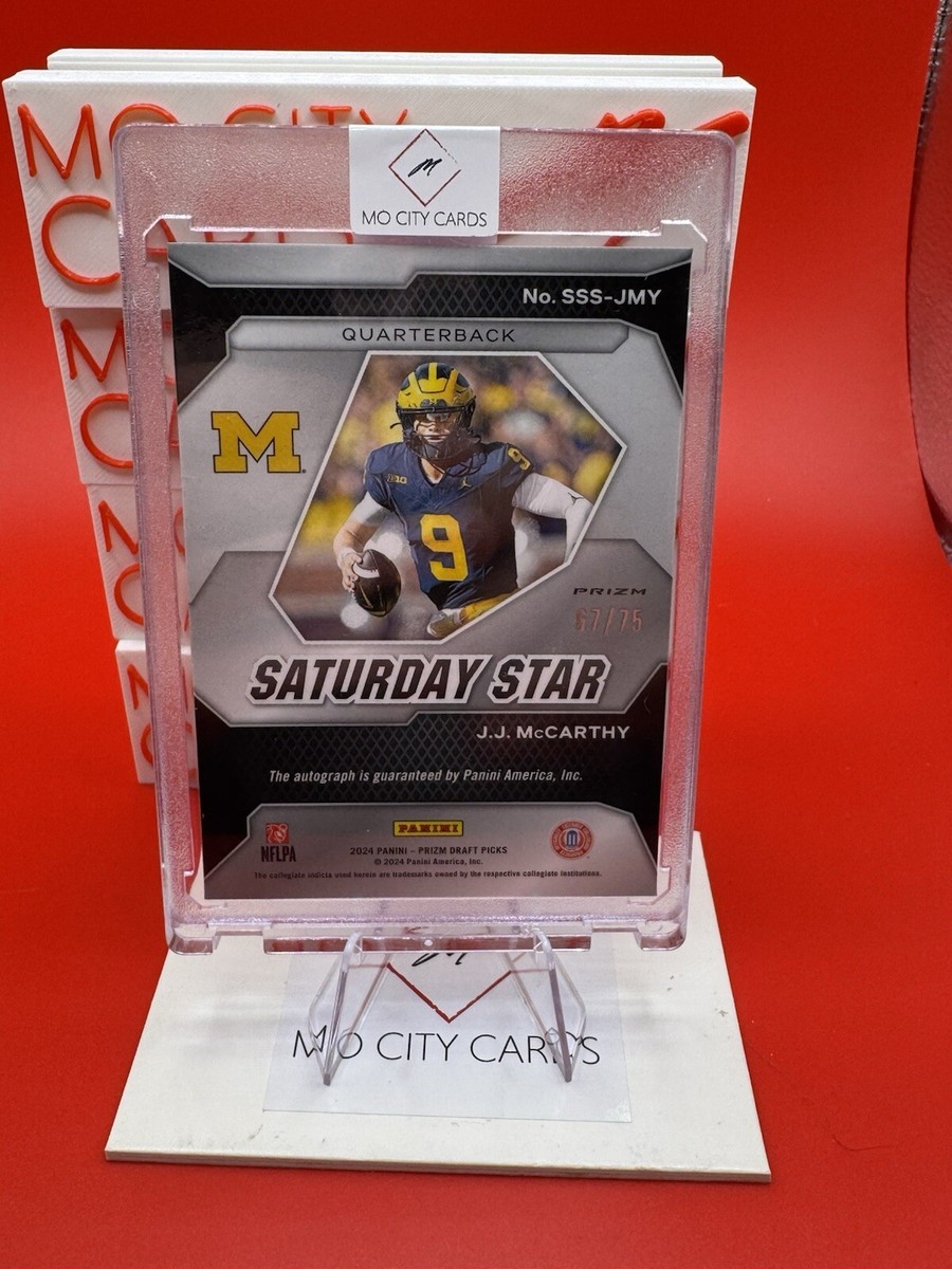 2024 Prizm Draft Picks Saturday Star J.J. McCarthy Auto /75 Orange