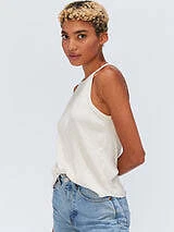 Camiseta sin mangas Threads 4 Thought Marfil para mujer Elpis dobladillo acanalado cami L Foto 2 de 4