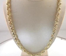 ORDER 15MM BOLD HEAVY SOLID 14K YELLOW GOLD DC DIAMOND CUT ROPE CHAIN 24" 365gr