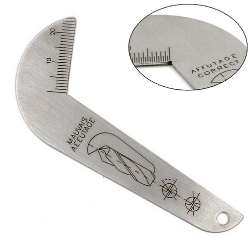 1* Sharpening Drill Bits Angle Gage Stainless Steel Measuring Tool Degree Silver - Picture 3 of 9