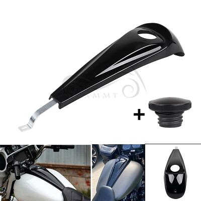 Black Dash Fuel Console Gas Tank Cover For Harley Street Glide