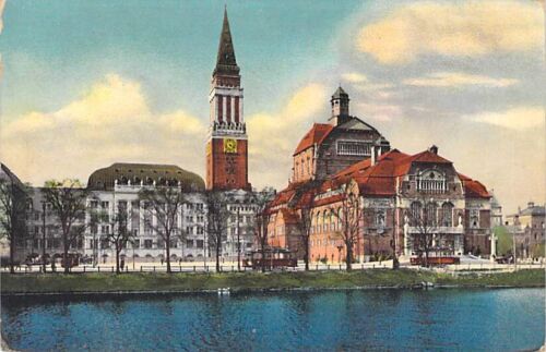 Cartolina Kiel municipio e teatro cittadino cartolina del 1910 casa editrice Gebr.Lempe  - Foto 1 di 2