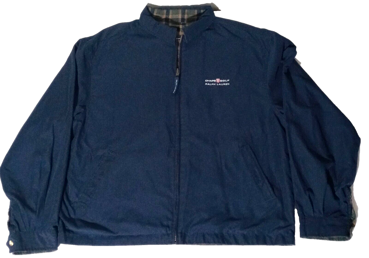 VTG Chaps Golf Ralph Lauren REVERSIBLE Harrington Jacket Mens